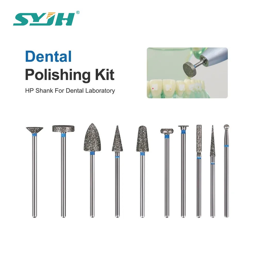 90pcs Dental Polishing Laboratory HP Polisher Fully Sintered Diamond HP Burs Kit