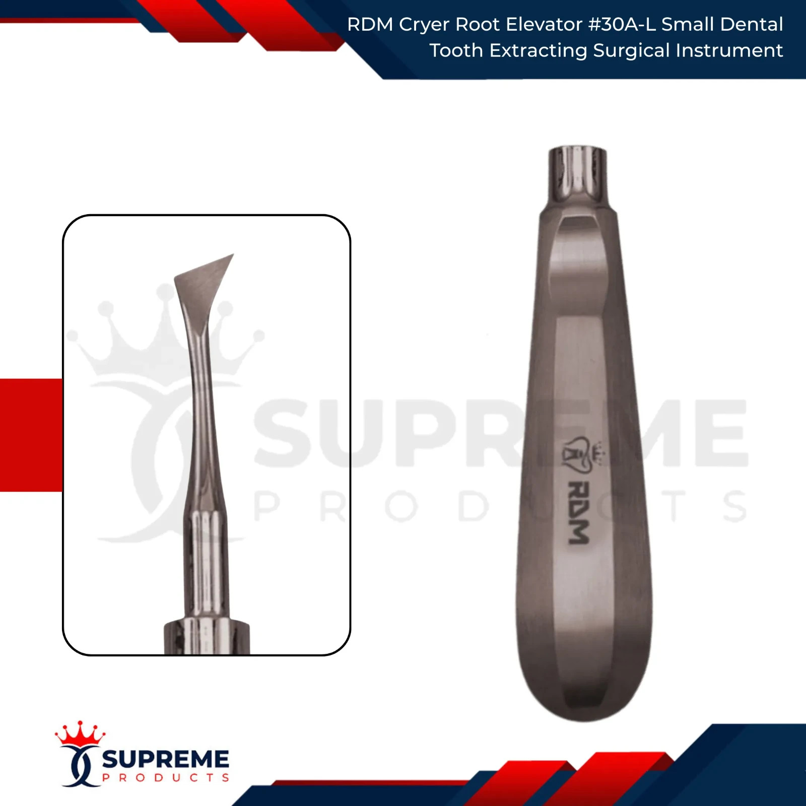 RDM Cryer Root Elevator #30A-L Small Dental Tooth Extracting Surgical Instrument