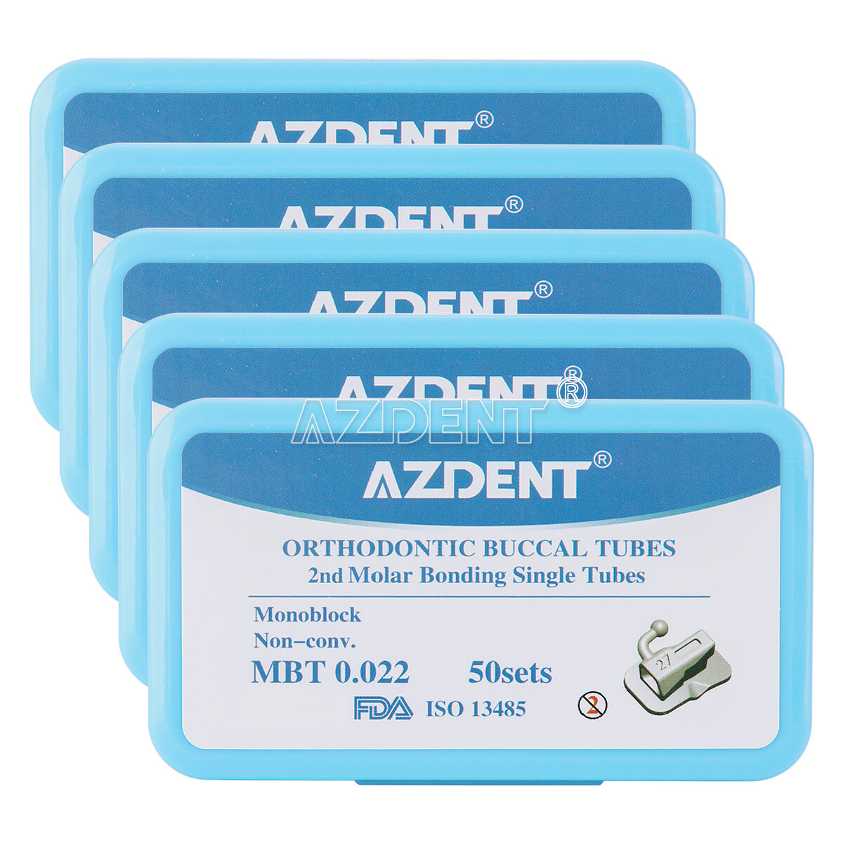 50Sets AZDENT Dental Orthodontic Buccal Tube 1st 2nd Molar Tube Roth MBT 022/018