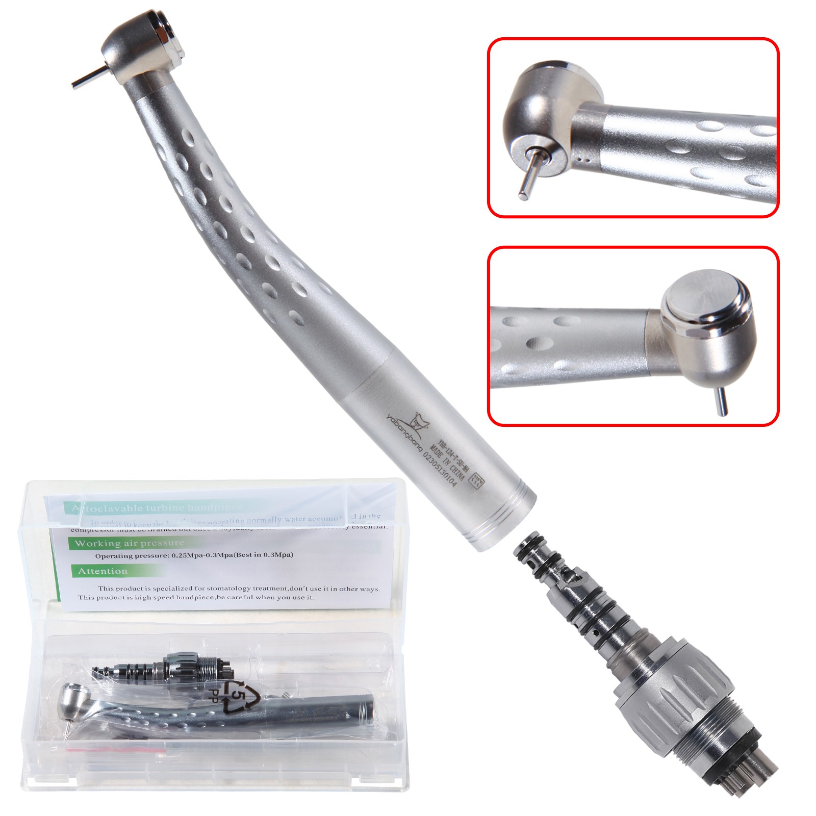KAV Style Dental High Speed Turbine Big Head Handpiece 4H Quick Coupler Swivel