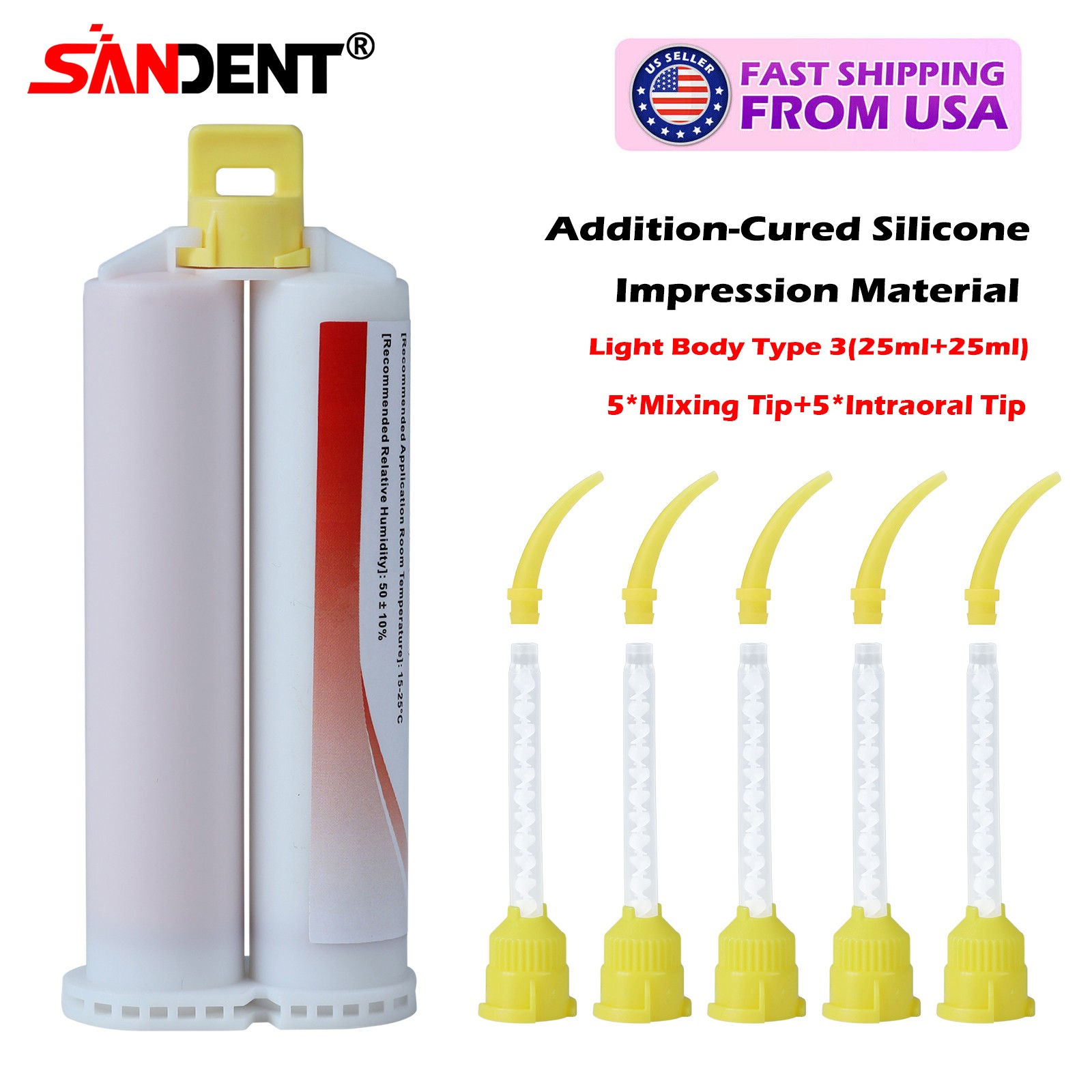 Dental LIGHT BODY FAST Set VPS PVS VPS Impression Material 50ML Cartridges