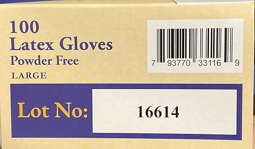 COMFITWEAR Disposable Latex Gloves, Powder Free Size Large(Pack of 100)