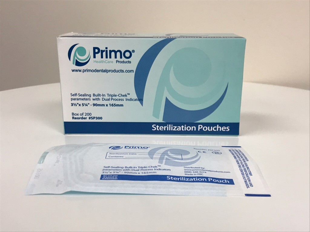 Primo Triple Chek Sterilization Pouch 3.5 x 5.25 (200) Bags Dental Tattoo Nail