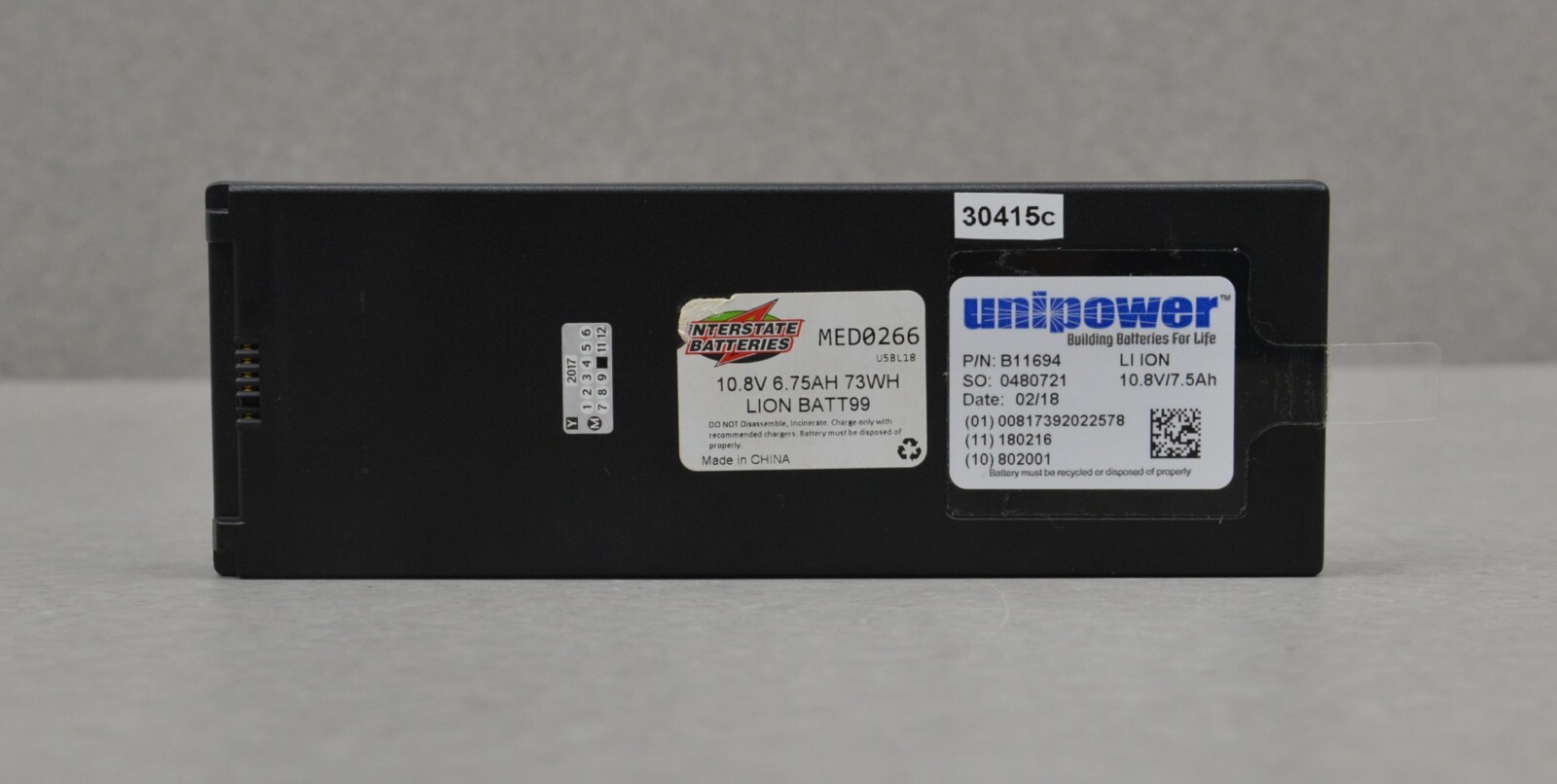 Unipower Interstate Batteries B11694 Rechargeable Li-ion Battery 10.8V