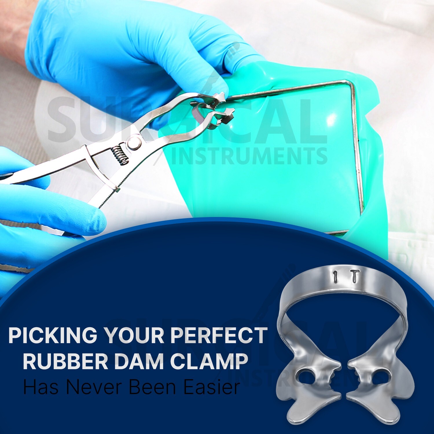 10 Pcs Endodontic Rubber Dam Clamp #1T Stainless Steel Surgical Dental German Gr