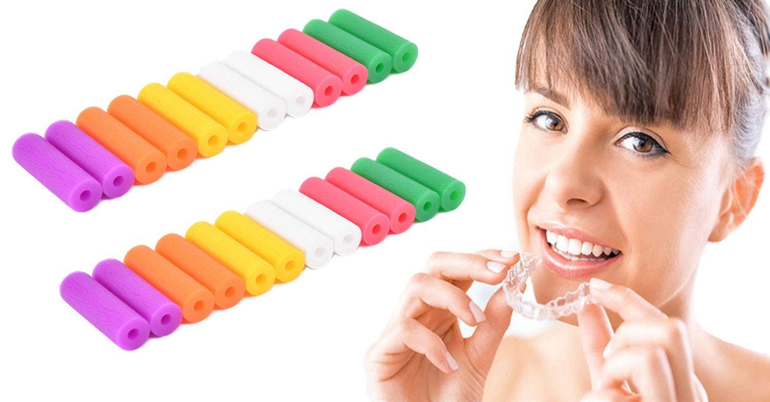 Vibrant 24-Pc Orthodontic Chewies: Soft Silicone Aids for Aligners in 6 Colors