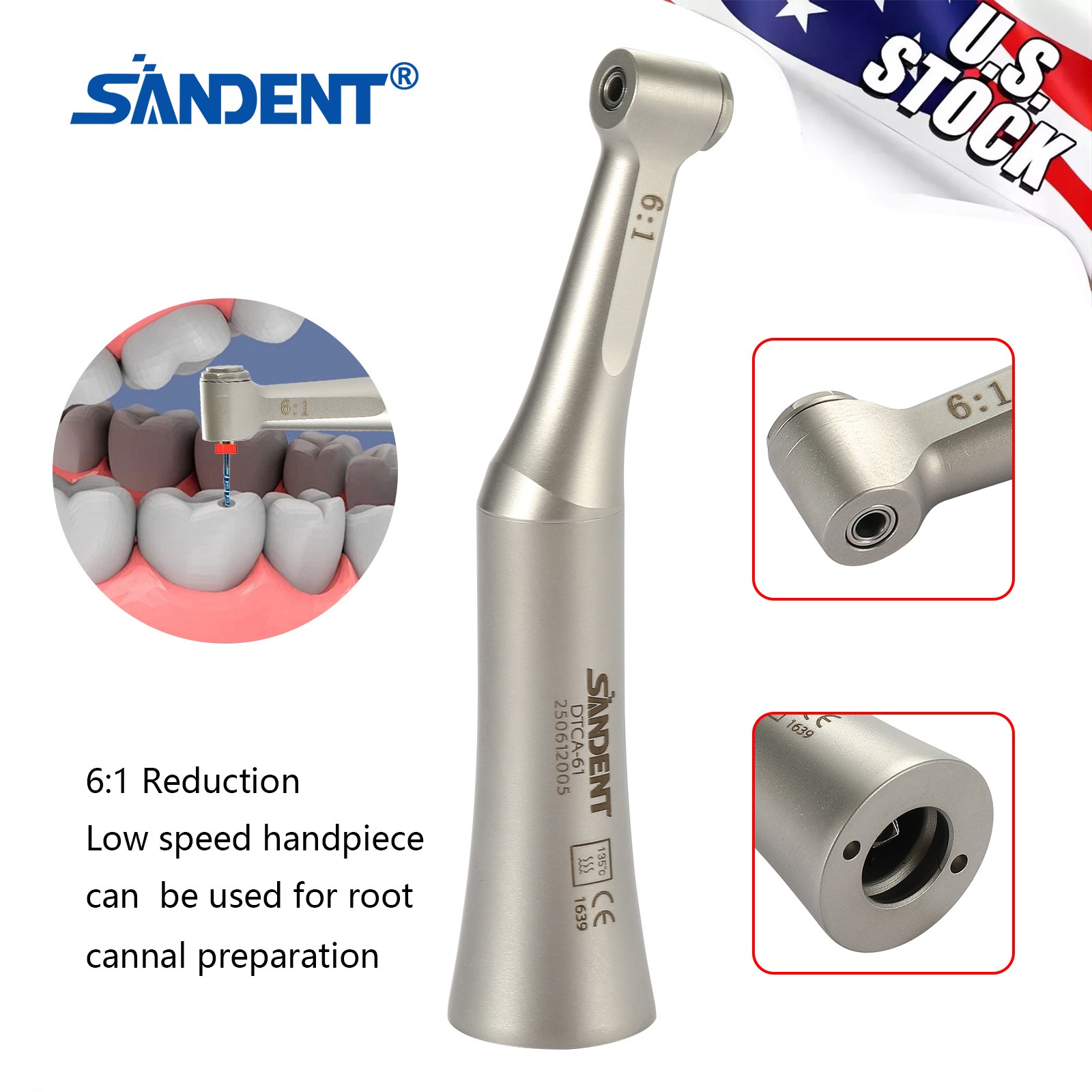 Dental 6:1 Endo Contra Angle Handpiece Mini Head SANDENT E type
