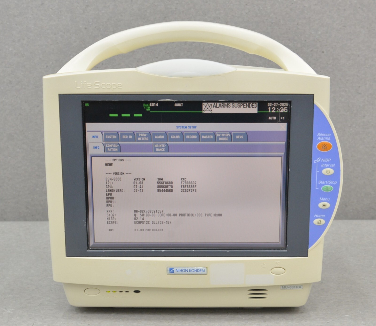 Nihon Kohden Life Scope BSM-6000 Bedside Screen MU-613RA