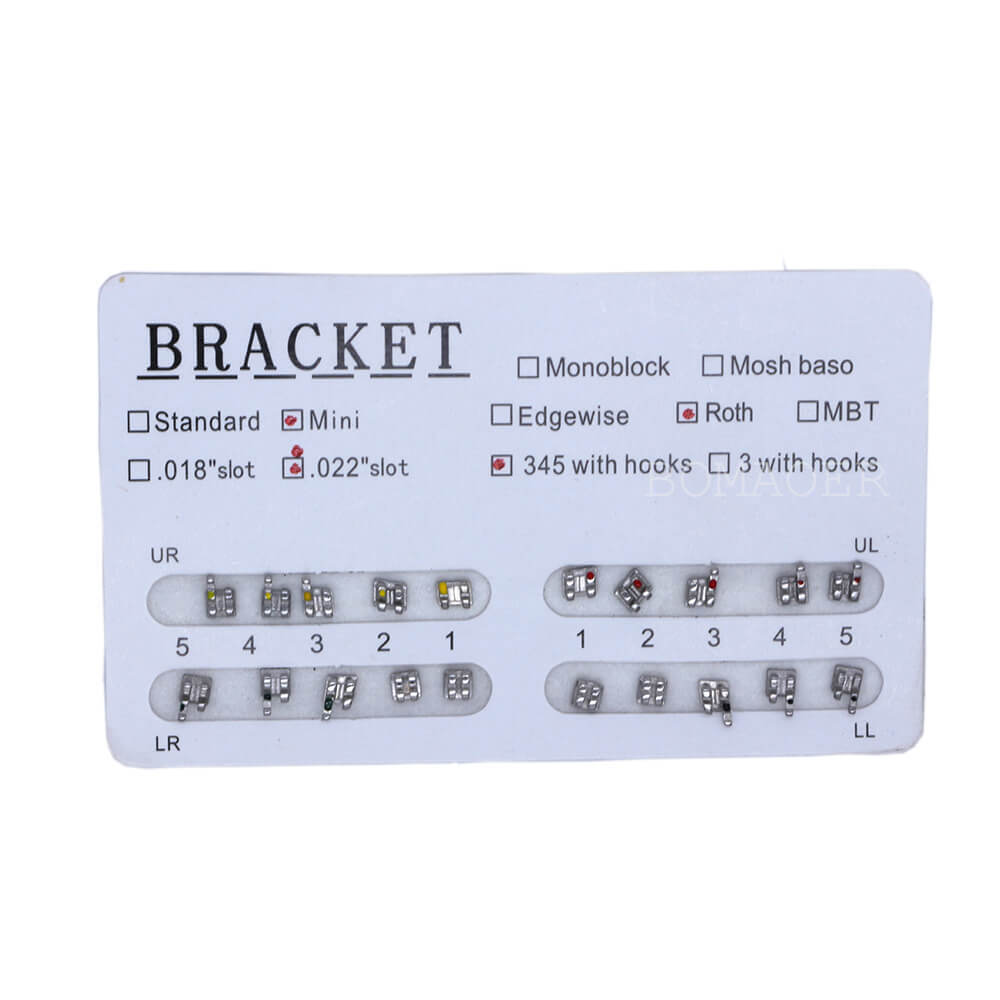 30kits dental orthodontic mental bracket brace mini roth 022 345 hooks 20pcs/kit