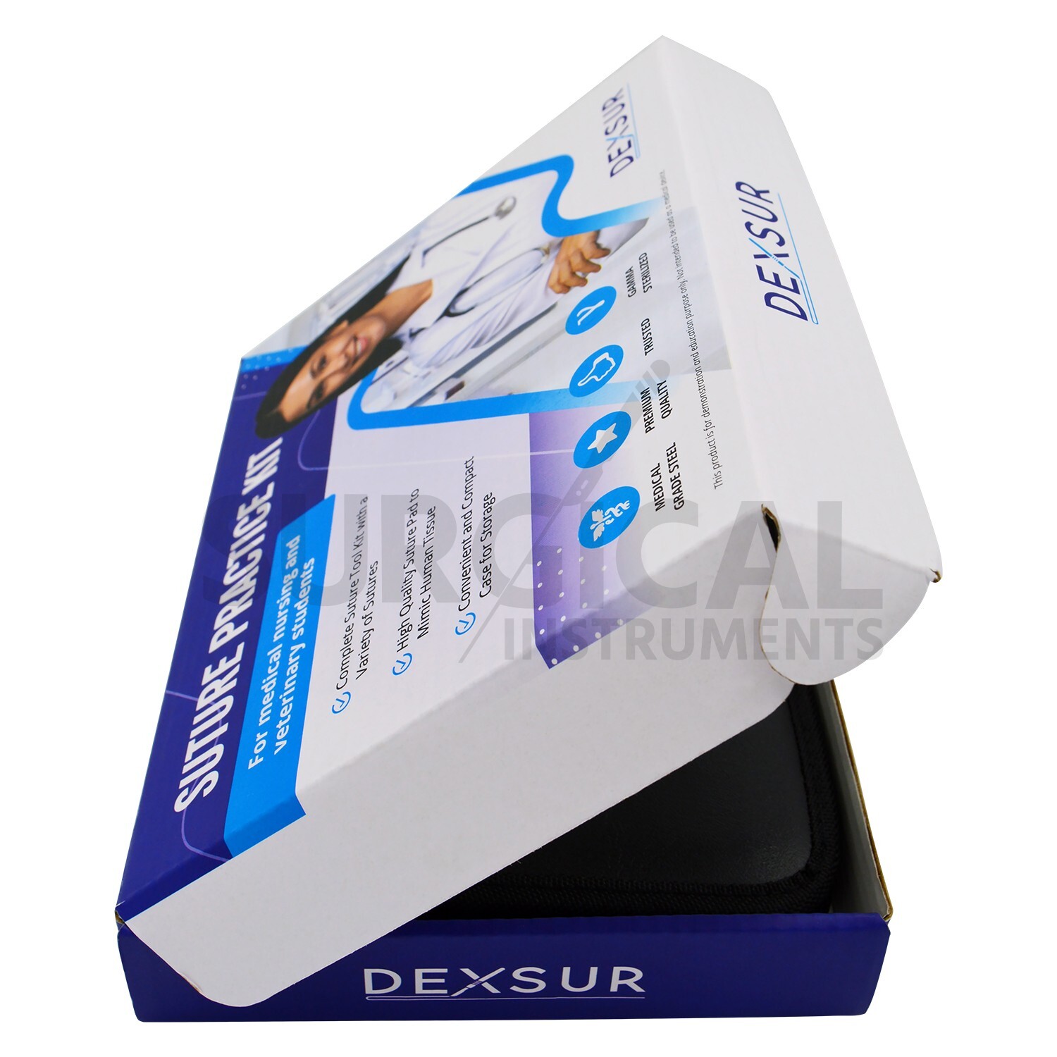 15 Pcs Practice Suture Set with Case for Medical and Veterinary Student Training