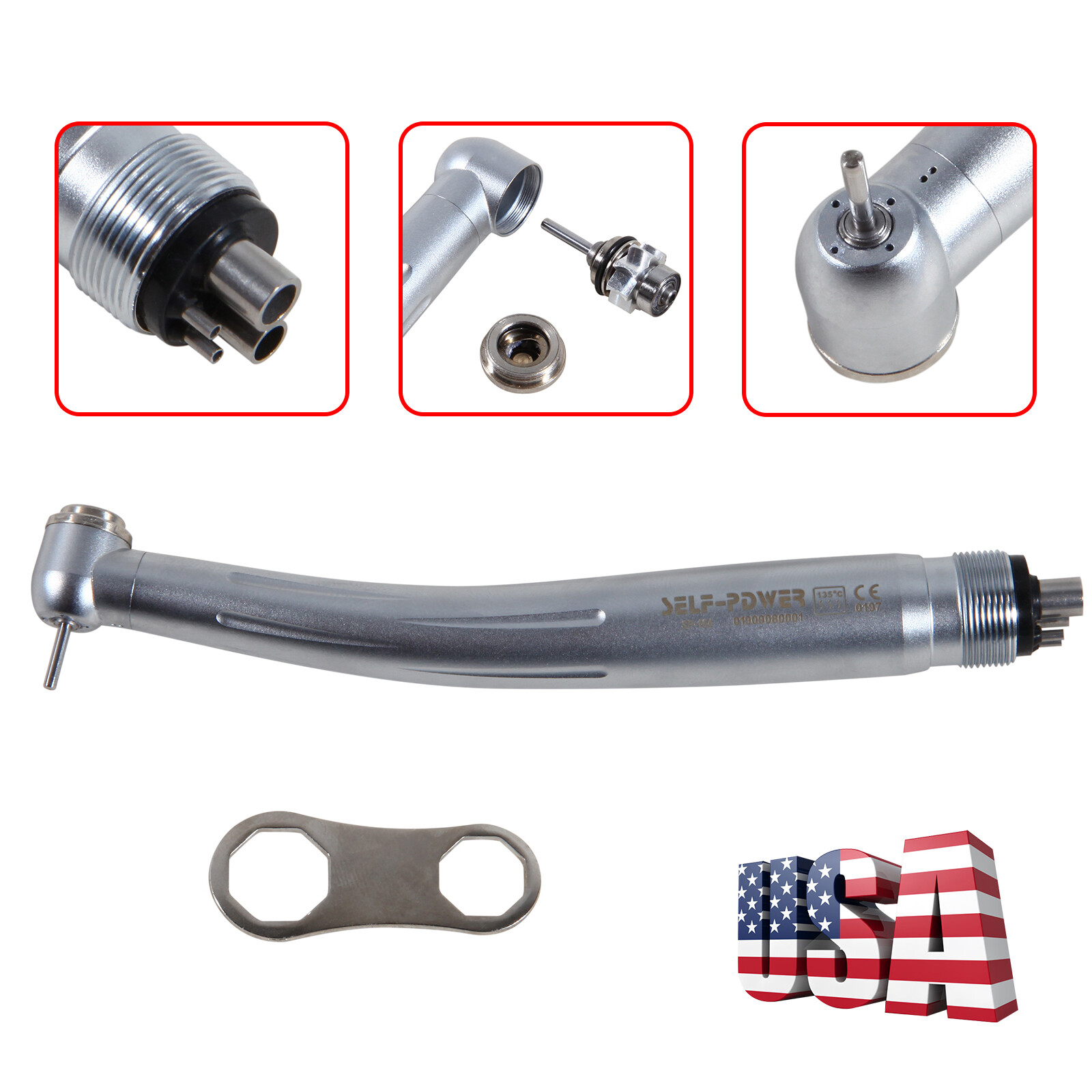 Self Power Dental High Speed Handpiece Air Turbine 4 Hole Fit NSK PANA MAX NADA