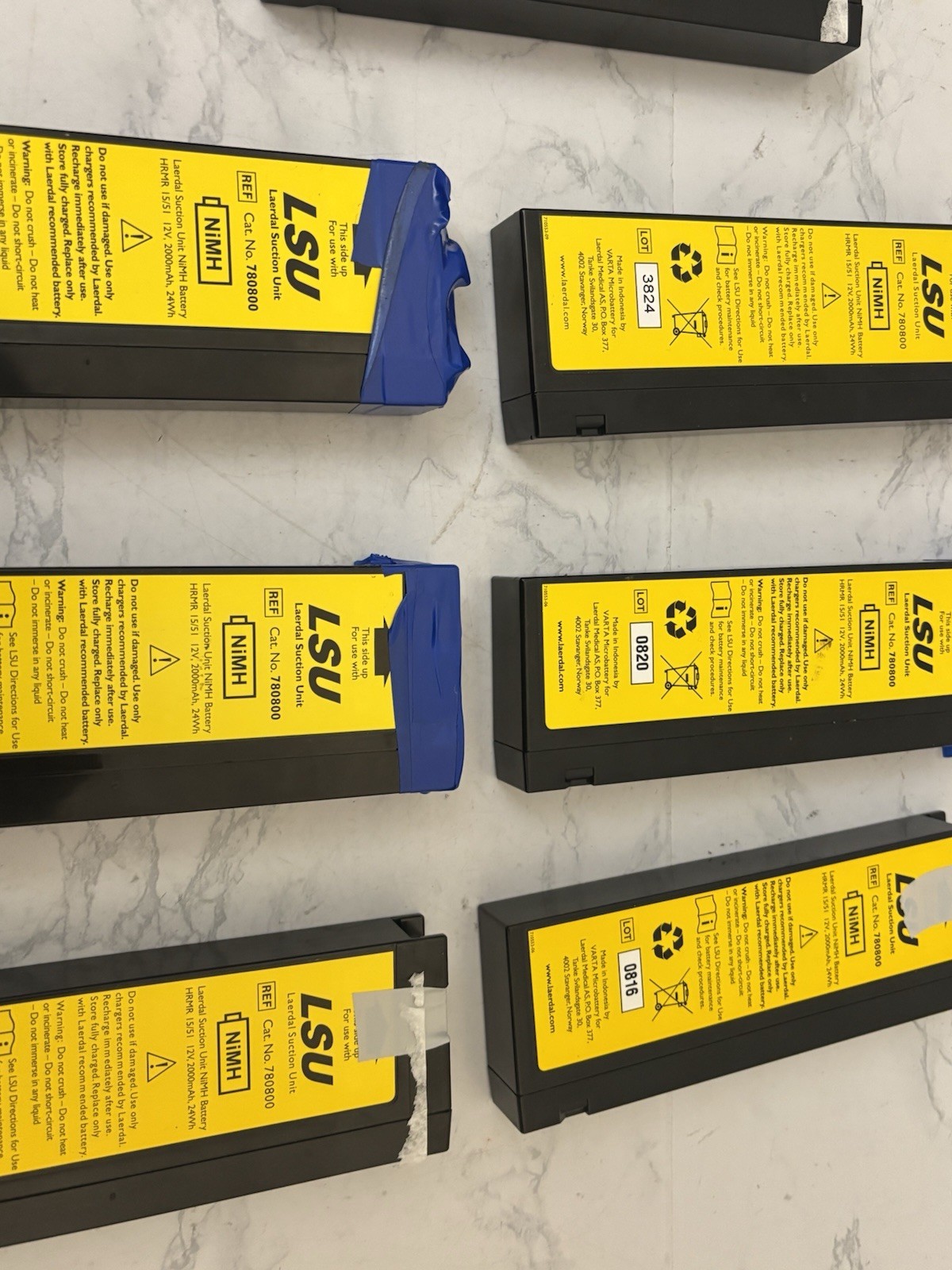 Laerdal LSU Suction Unit Battery compatible 780800 Rechargeable Lot Of 7 P