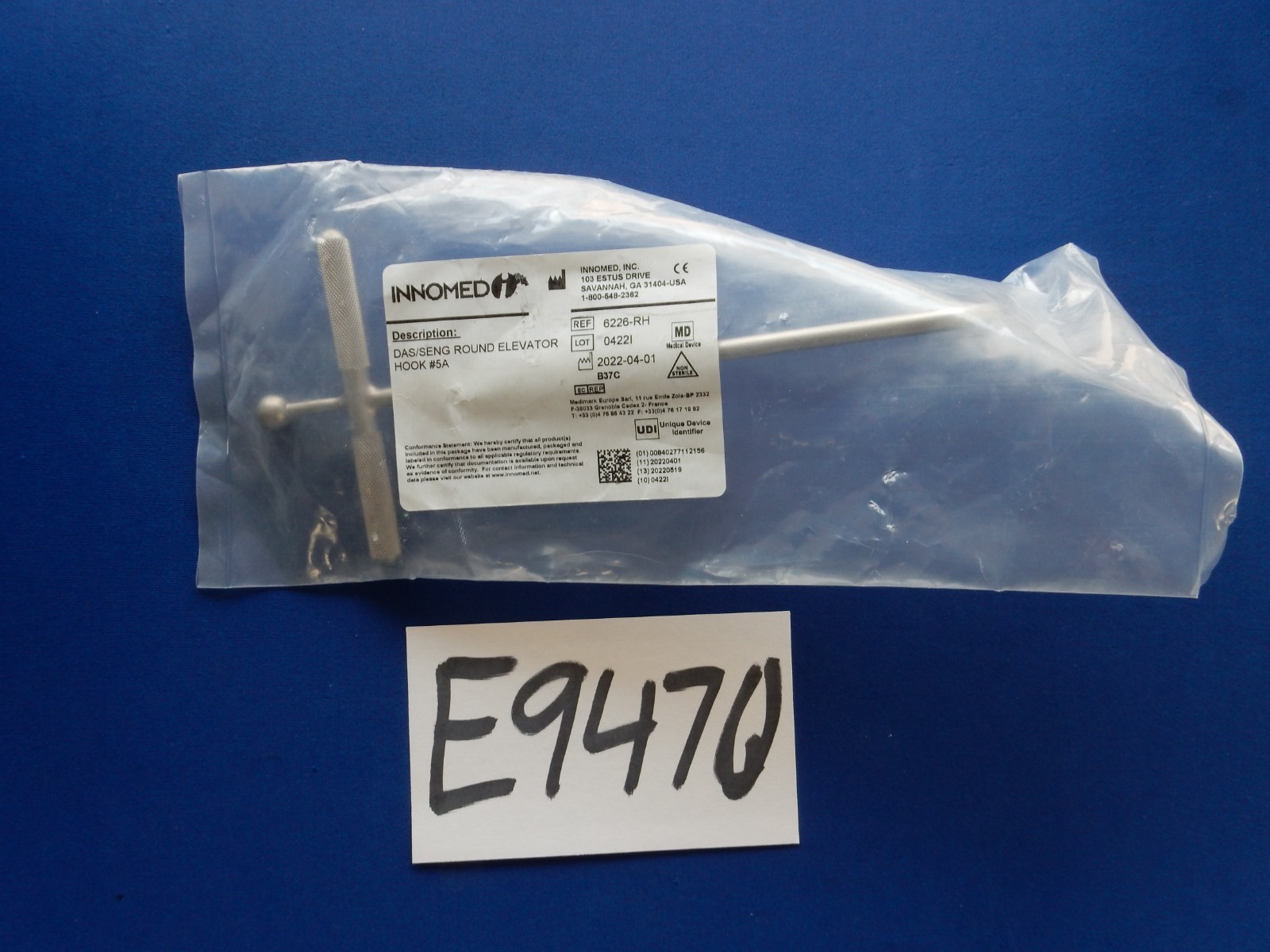 Innomed 6226-RH Round Elevator Hook #5A