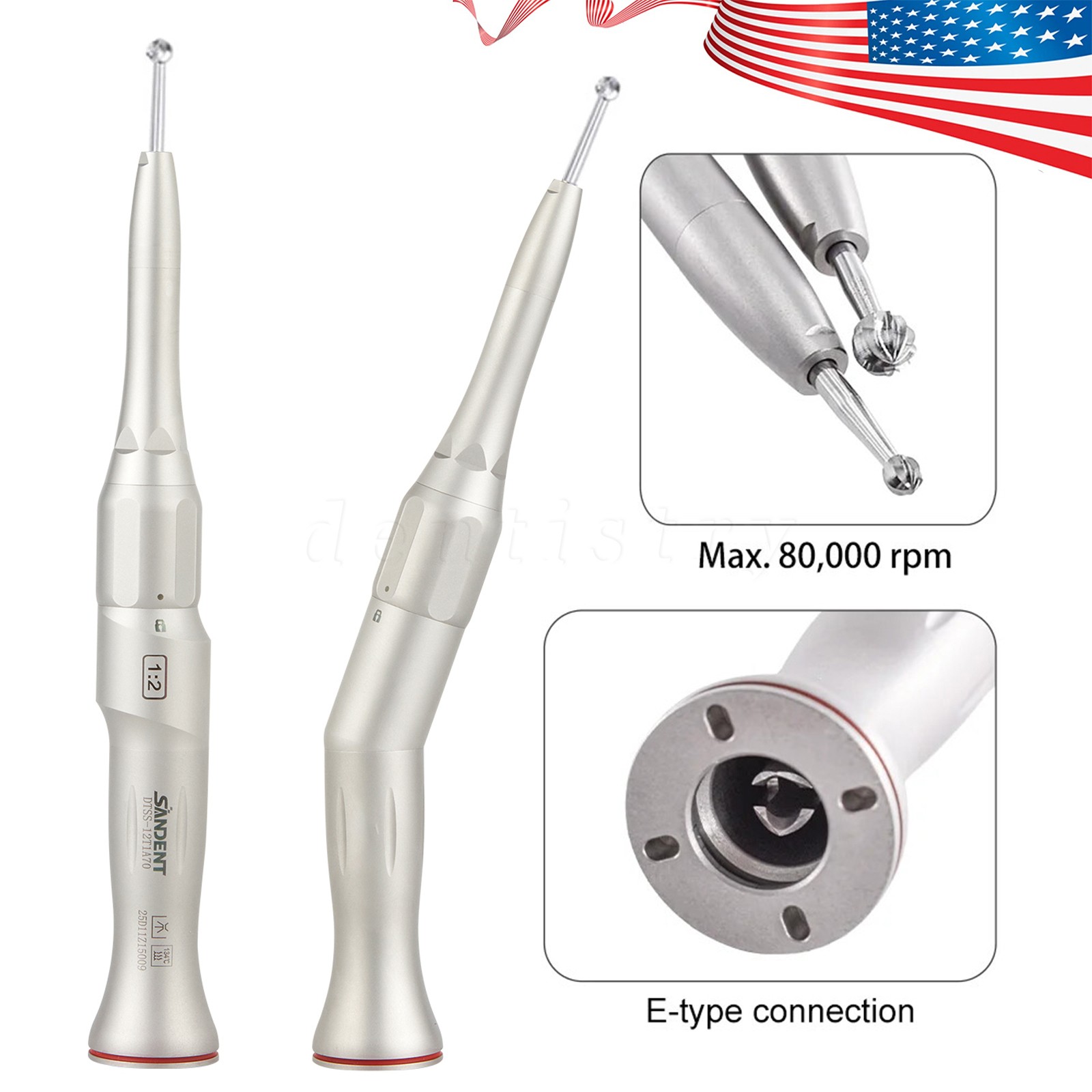 Dental Surgical Handpiece 20° Angle Straight Attachment 1:2 E-type Fit NSK W