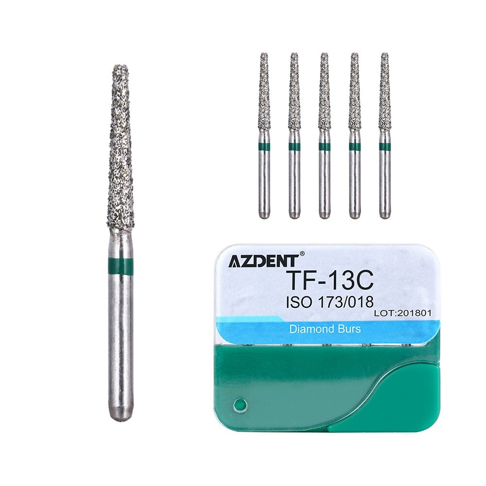 100pcs Dental Diamond Friction Grip Burs for High Speed Handpiece Medium 1.6mm