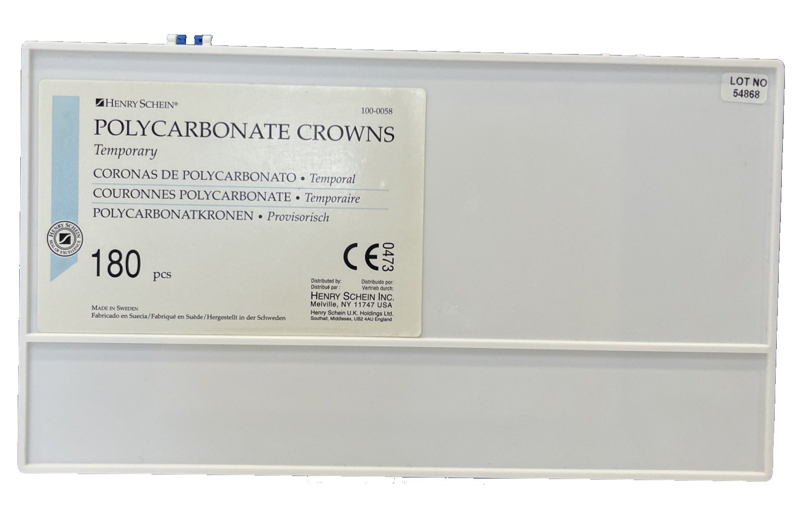 Henry Schein Temporary Polycarbonate Crowns Kit 100-0058 Ant & BIs 158 Pcs