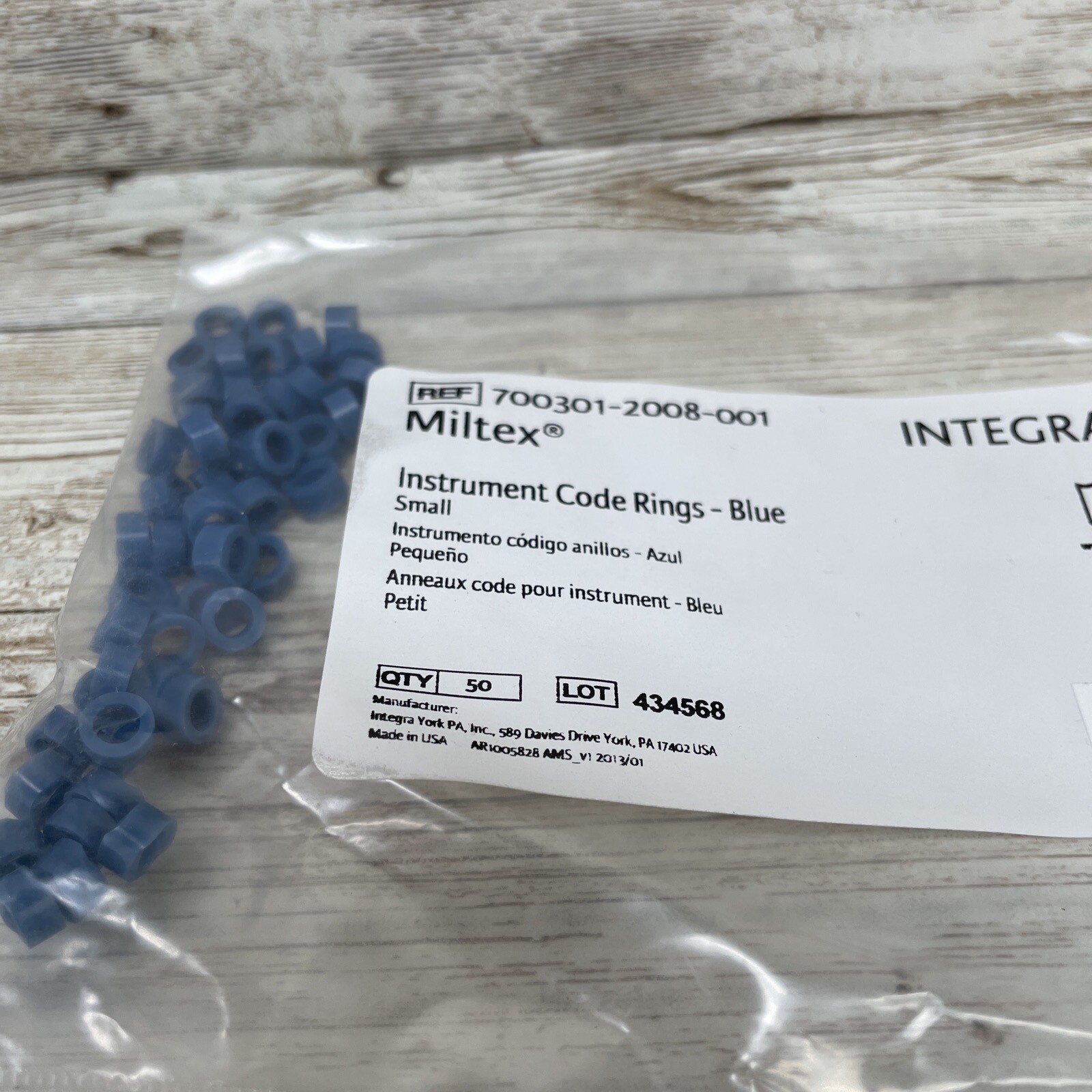 250Pcs Dental Silicone Instrument Code Rings BLUE, SMALL, Instrument Circles