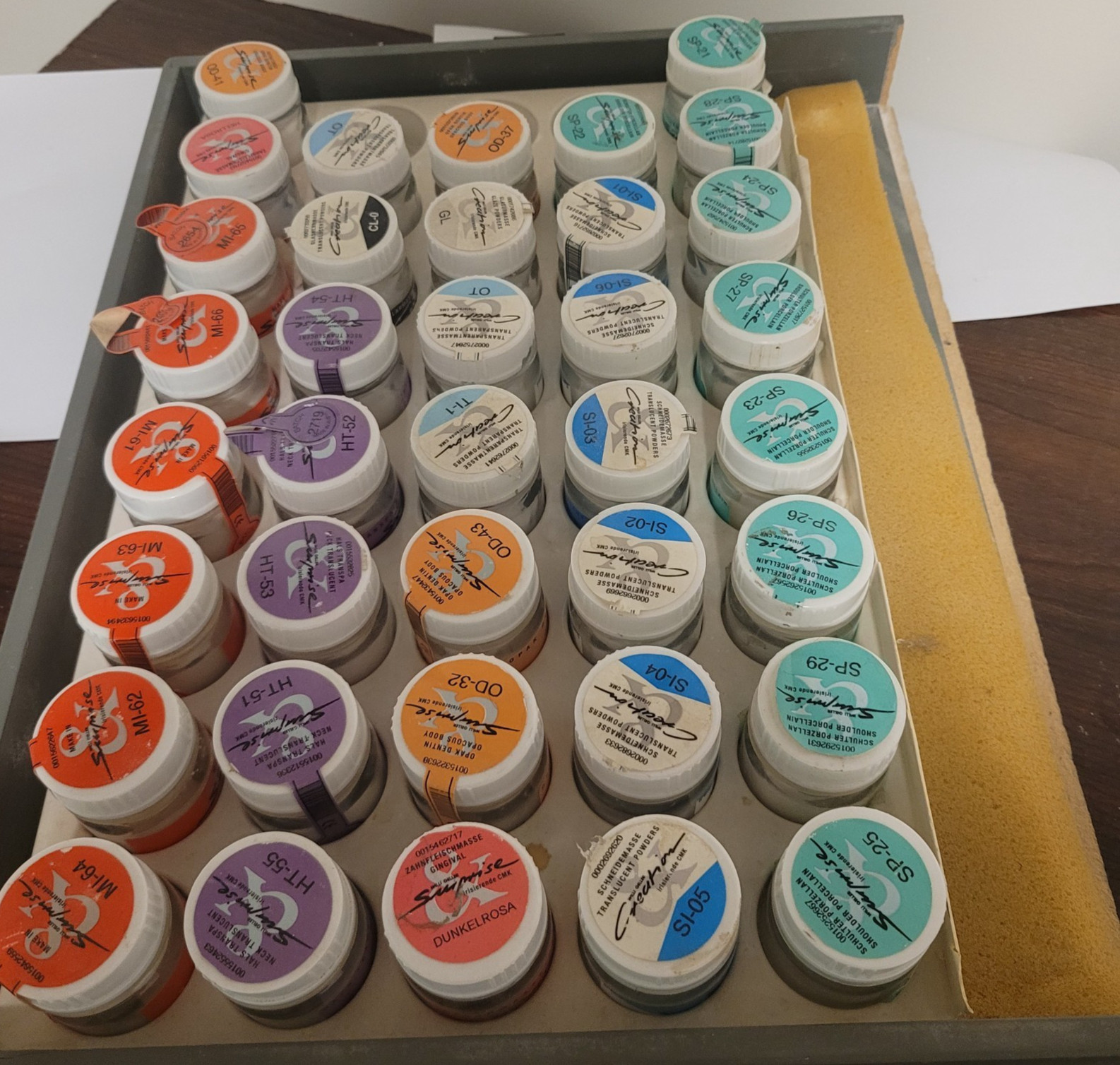 Willi Geller Creation Dental Porcelain Powder Lot 37 Jars Mixed Shades Lab Surpl