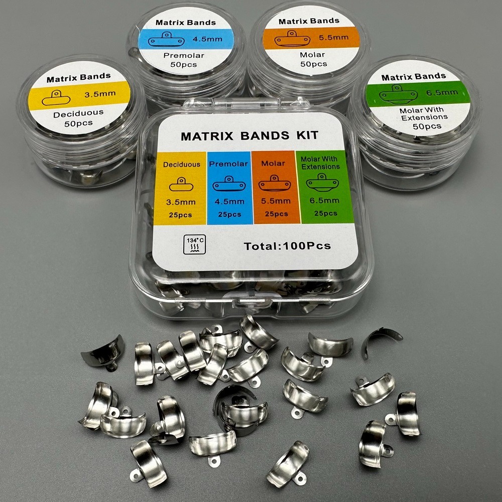 Dental Nickel Titanium Clamping Ring Matrix Bands Sectional Contoured Matrix