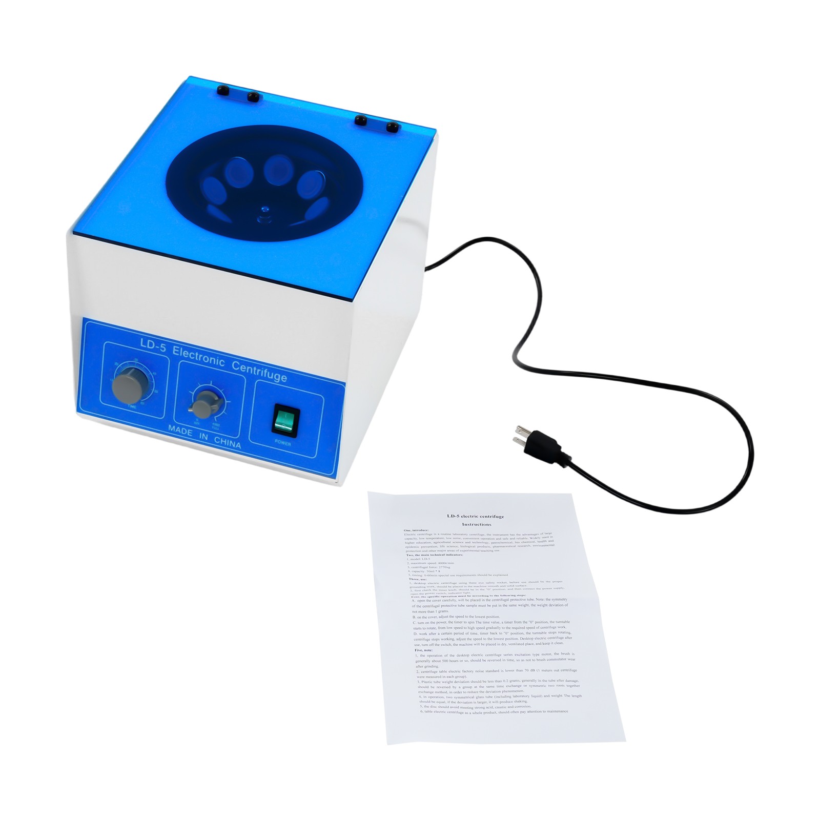 50 ml × 8 Electric Centrifuge Medical Lab Benchtop Centrifugal Separator Machine