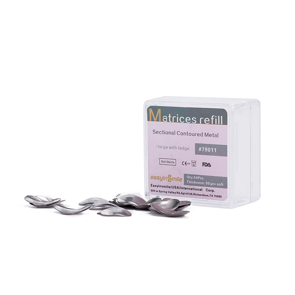 10box Metal Matrices Matrix Band Dental Sectional Contoured Refill S/M/L 50μm