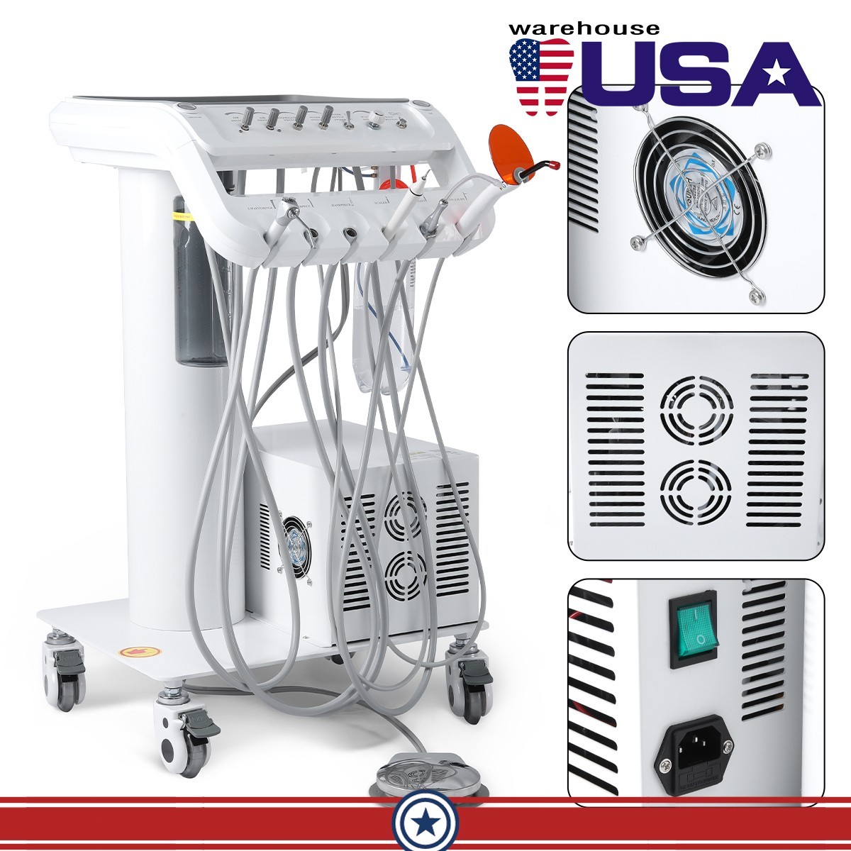 FDA Dental Unit Chair Computer Controlled DC Motor PU Hard Leather Dentist Chair