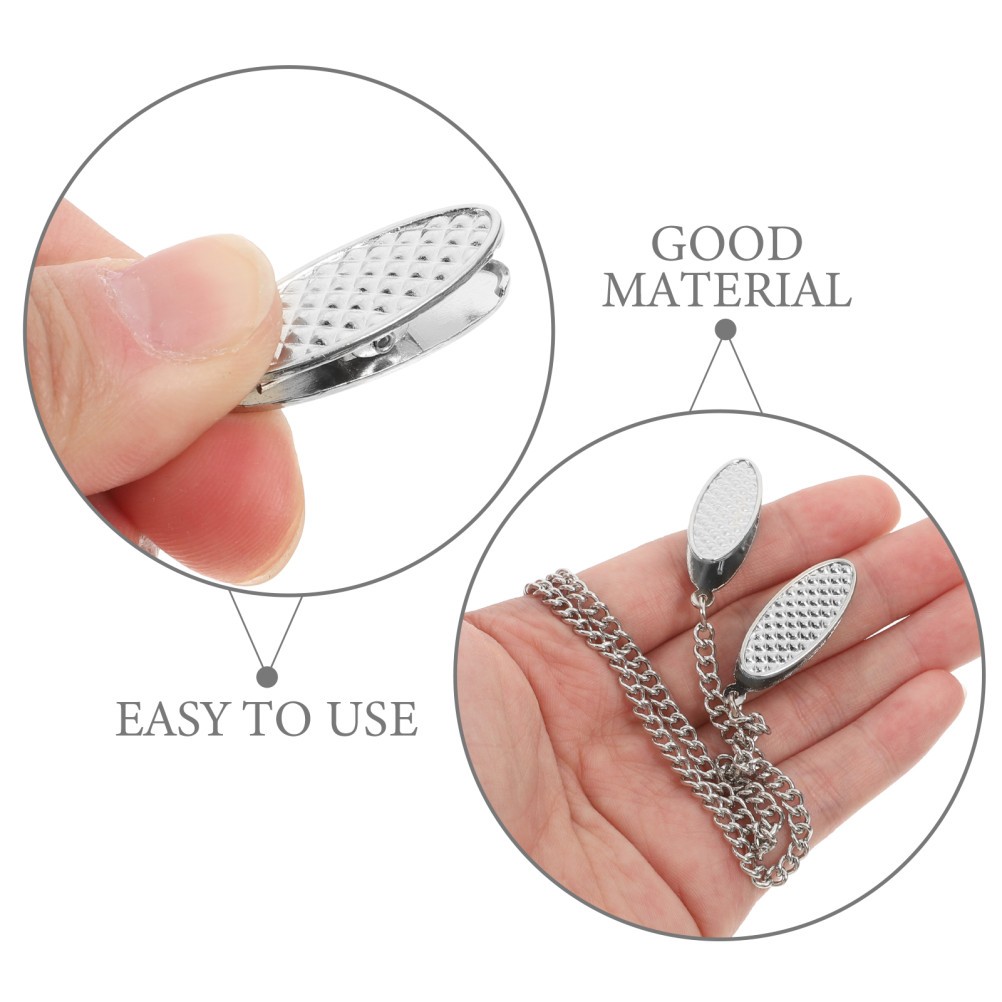 5Pcs Strong Texture Napkin Clips with Silver Alloy Chain for Daily Use