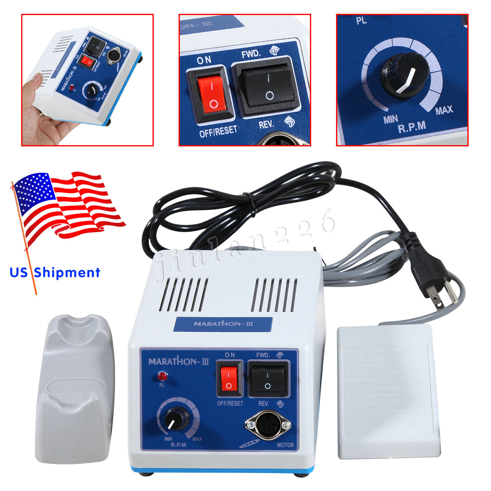 Dental Lab Marathon III Micromotor Polishing N3 Unit / 35K RPM Handpiece