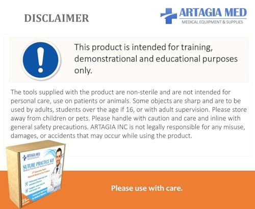 Complete Suture Practice Kit for Suture Training, Including Large Silicone