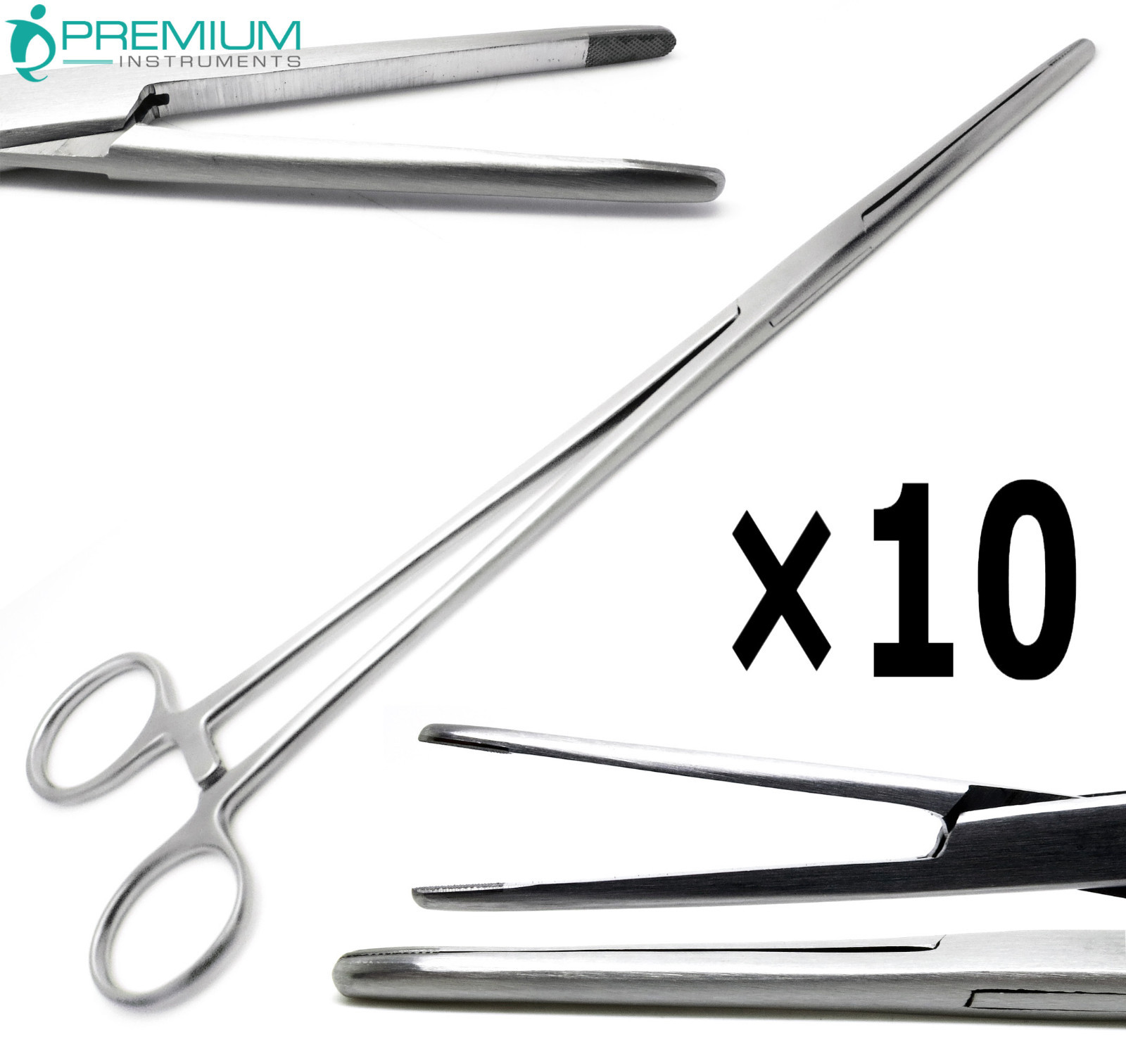 10× Surgical Kelly T/C Forceps 10″ Straight Hemostat Veterinary Instruments