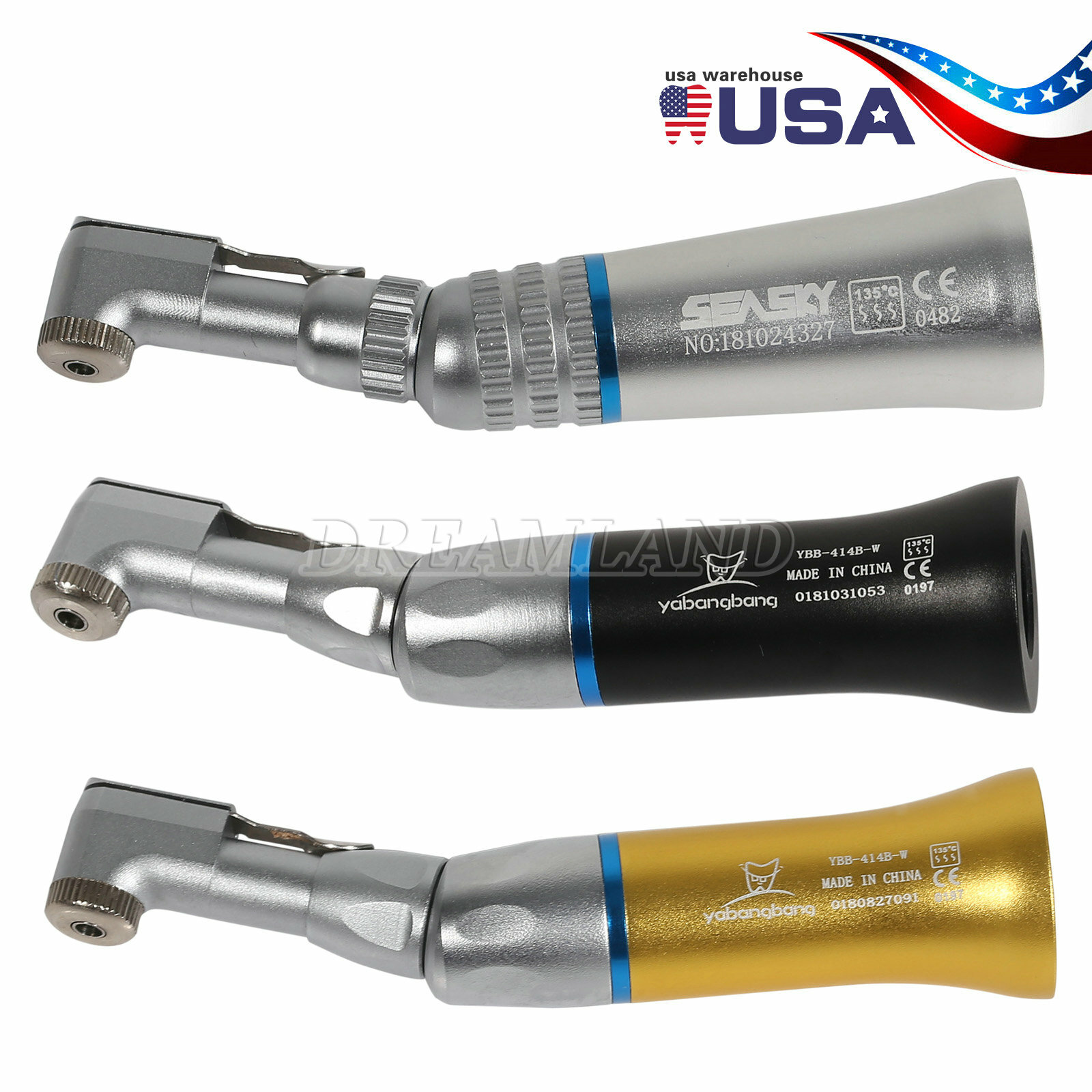 Dental Slow Low Speed Handpiece E-type Push Button/ Latch Contra-Angle NSK Style