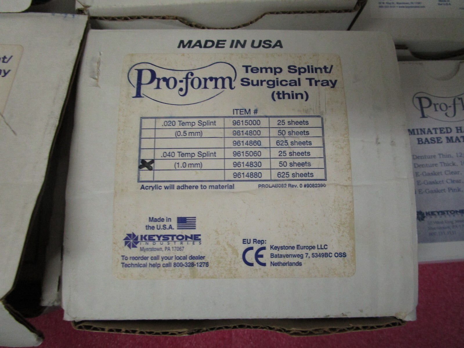 KEYSTONE PROFORM SPLINT MATERIAL Lot – 8 Boxes