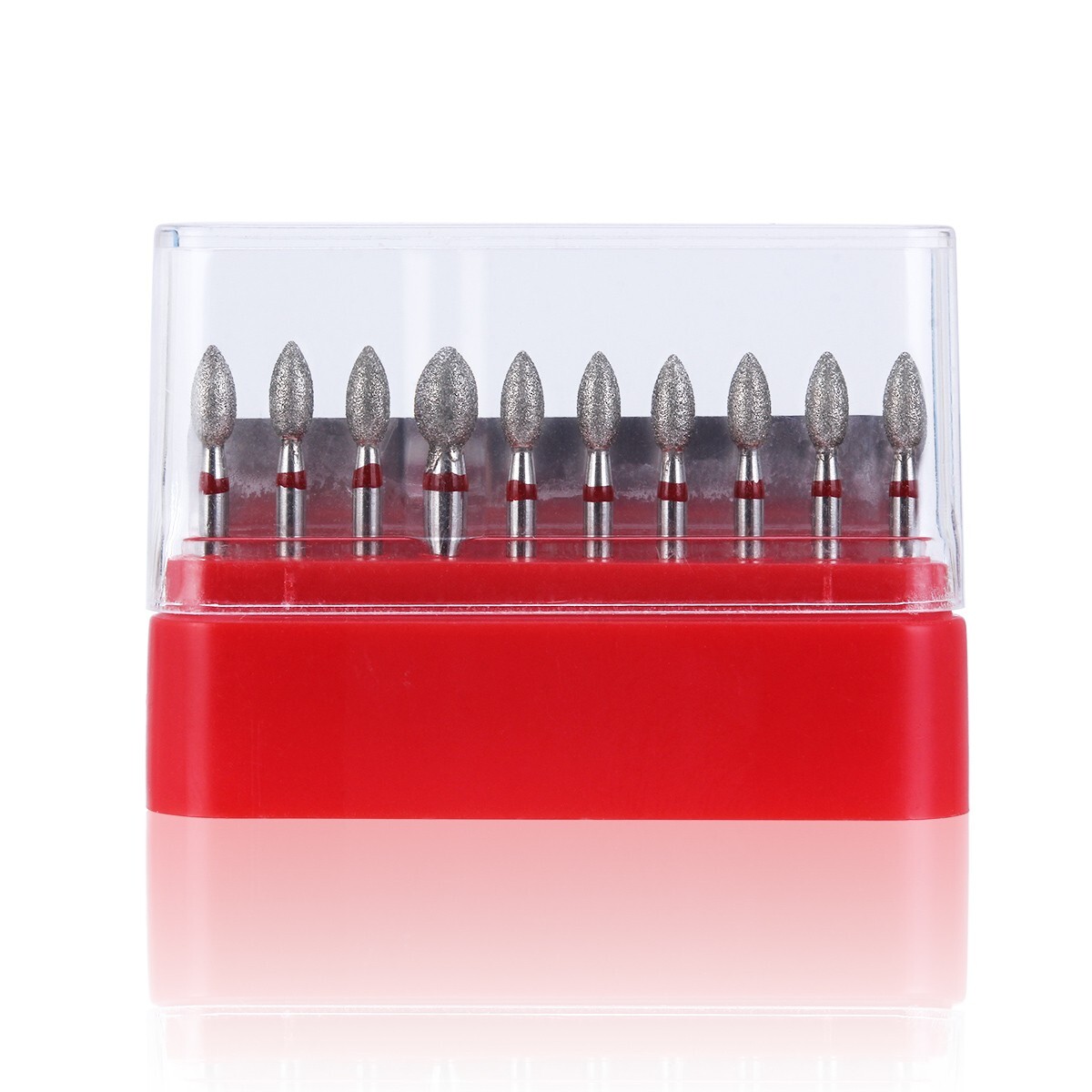 10Pcs Dental Diamond Burs FG Football #368-023F Fine Red DEFEND Friction Grip