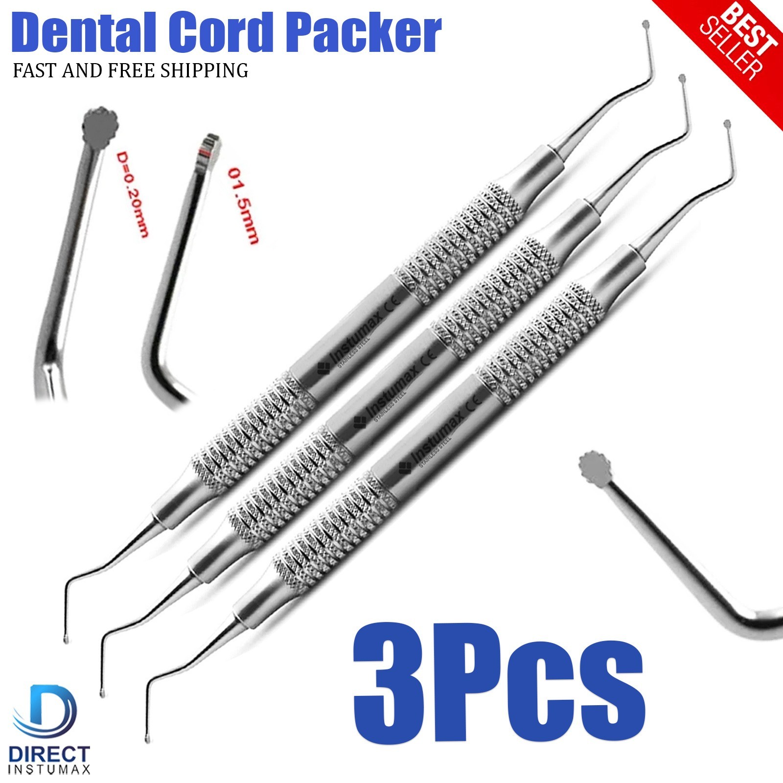 Dental Cord Packer Small Tip Gingival Atraumatic Retraction Surgical Instruments