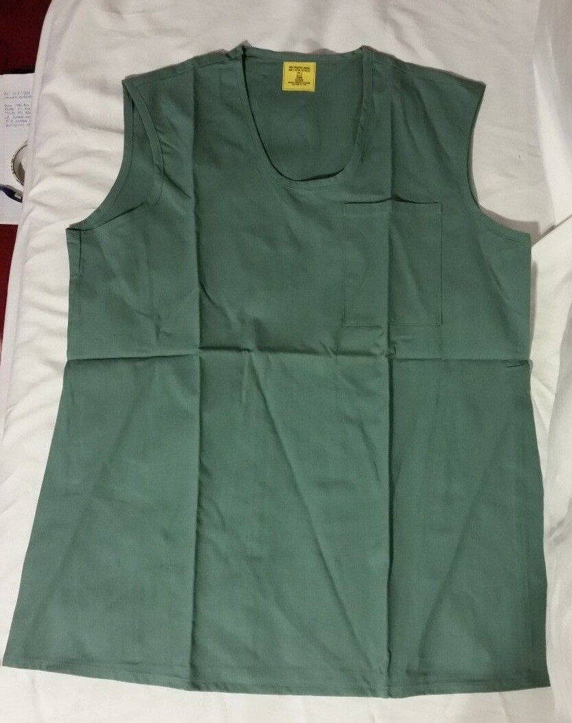 USGI MILITARY BLUE OPERATING SUGICAL MAN’S COTTON SLEEVELESS TYPE A SHIRT MED