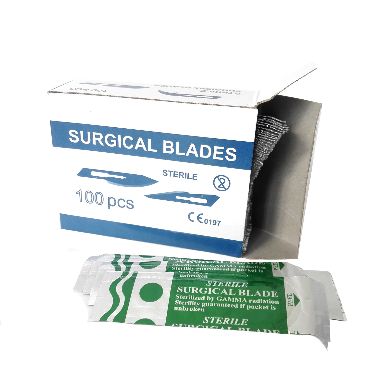 100 Sterile Surgical Blades with FREE Scalpel Knife Handle Medical Dental Tools