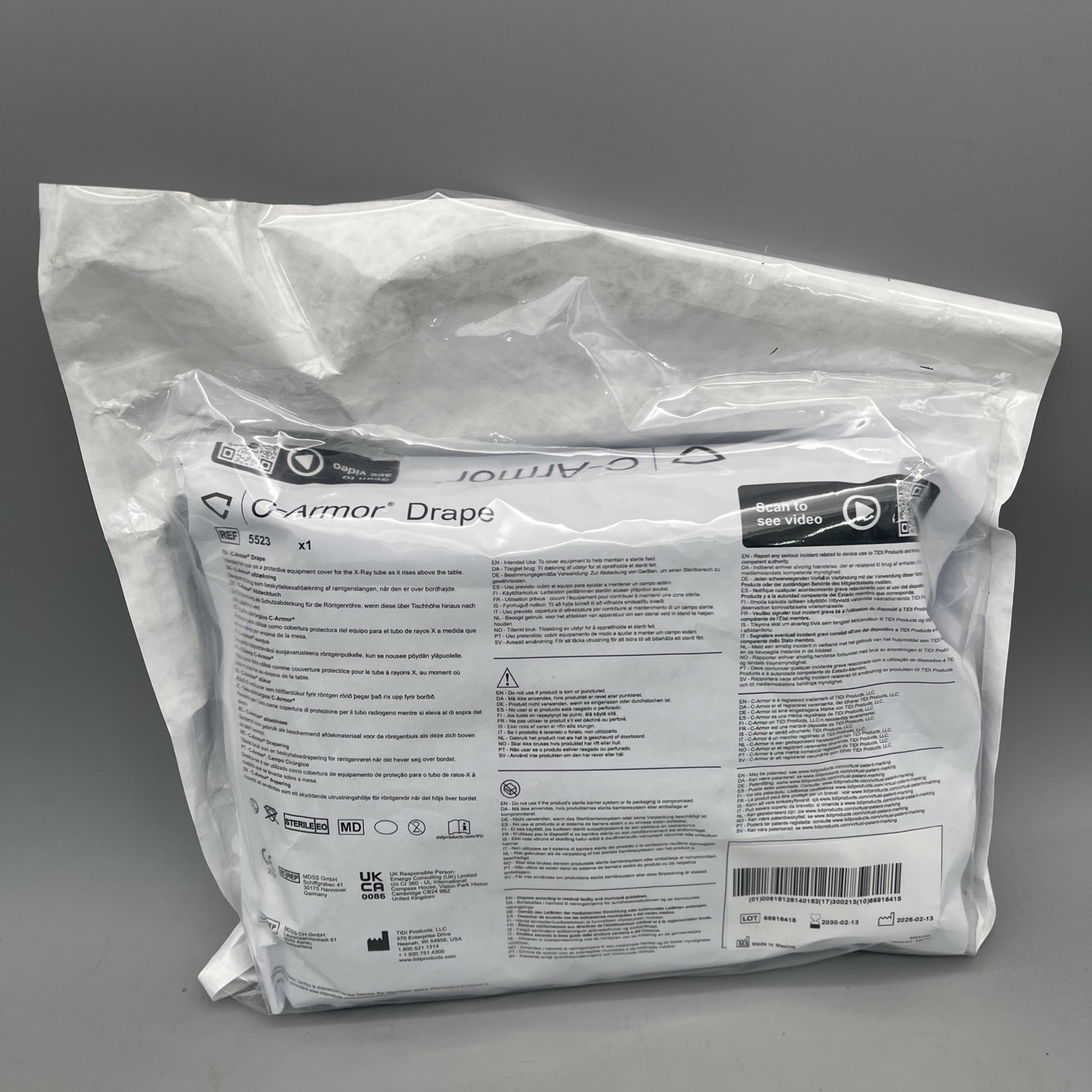 TIDI C-ARMOR DRAPE REF 5523 EXP 2030