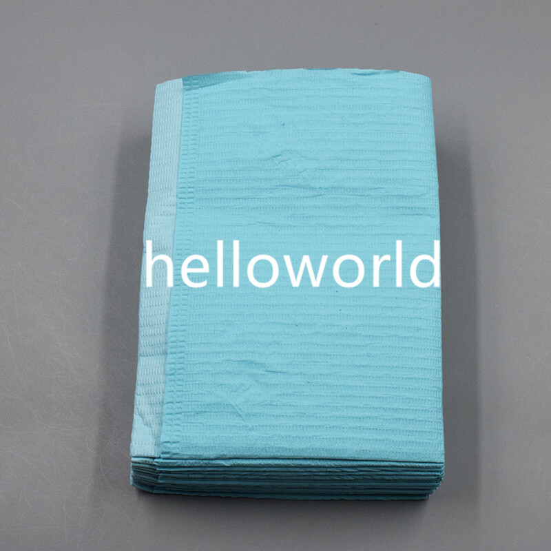 125 Pcs High-quality Brand New Blue Disposable Dental Patient Bibs Towel 33*46cm