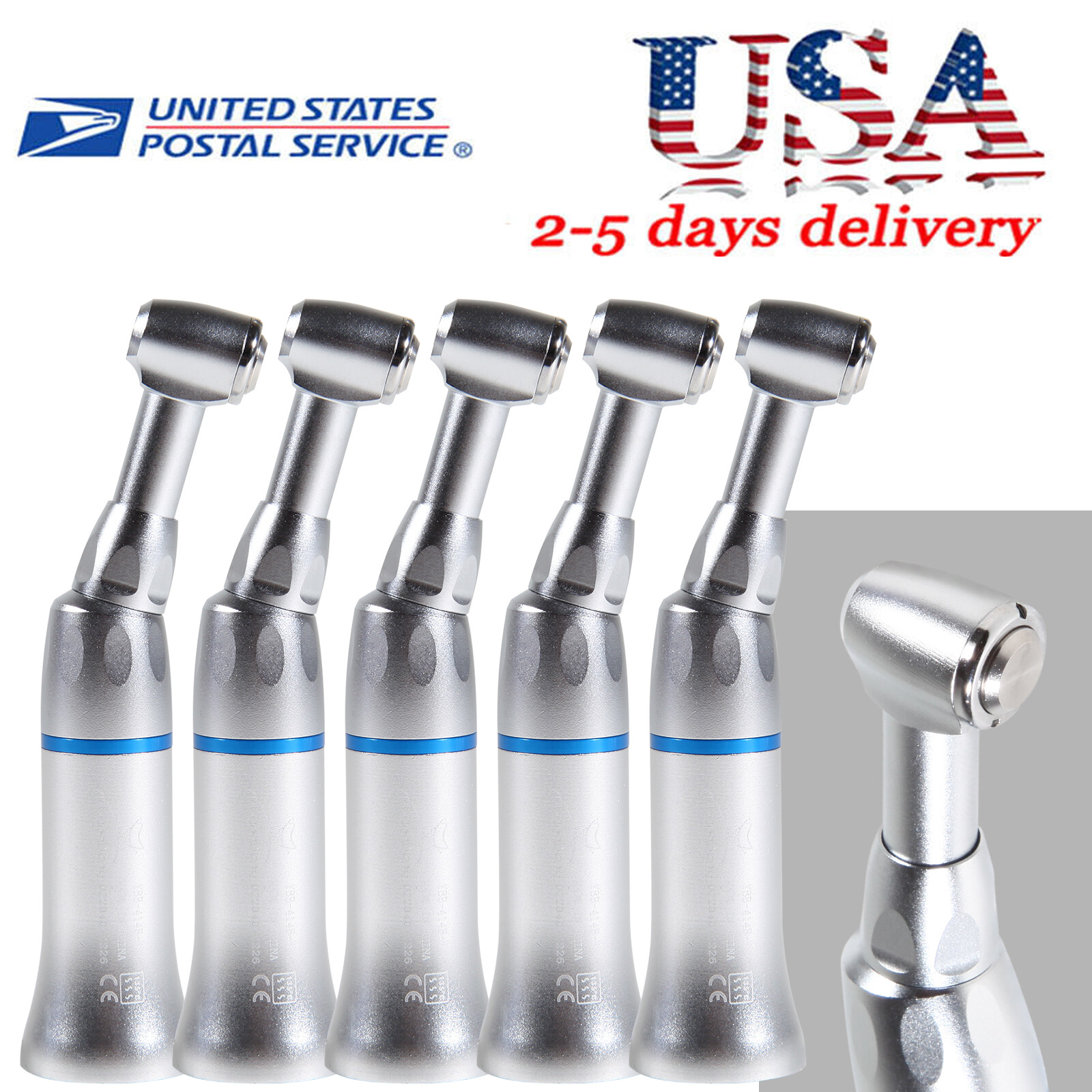 Dental Push Button Low Speed Contra Angle Handpiece Fit NSK E-type Motor YAD