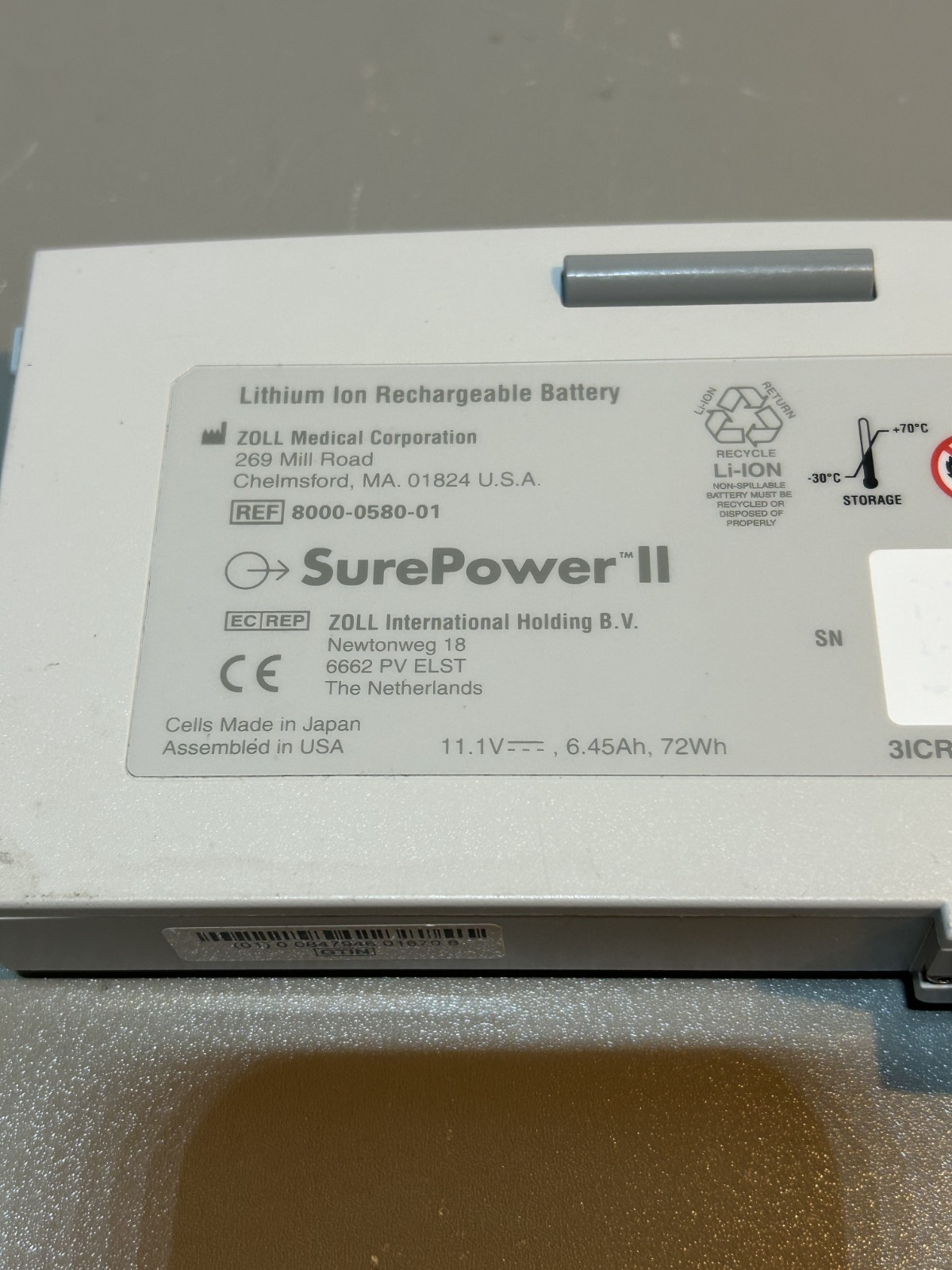 Zoll SurePower II 8000-0580-01 X Series Battery Propaq M/MD Defibrillator