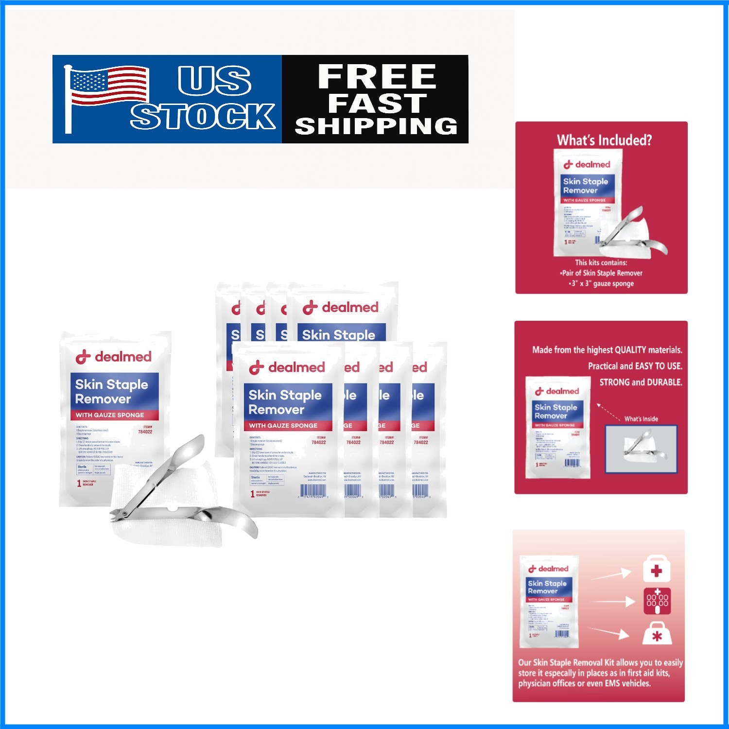 Emergency-Ready Sterile Staple Removal Kit – 10 Disposable Tools for Healthcare