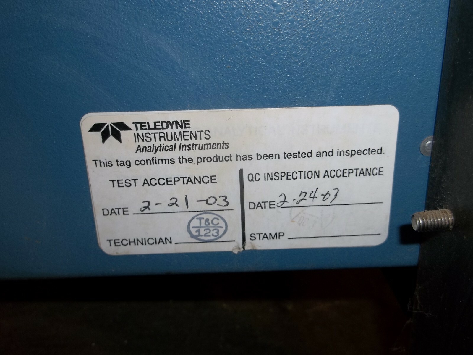 TELEDYNE ANALYTICAL INSTRUMENTS 327 HYDROGEN ANALYZER 110/120V 50/60HZ (I5)