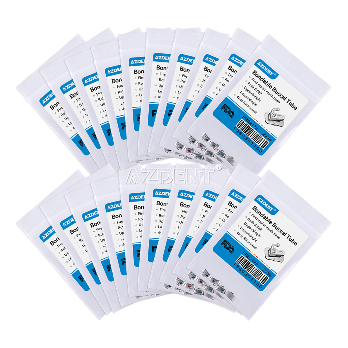 10bolsas AZDENT Tubos bucales adheribles de ortodoncia dental Roth.022 1er molar