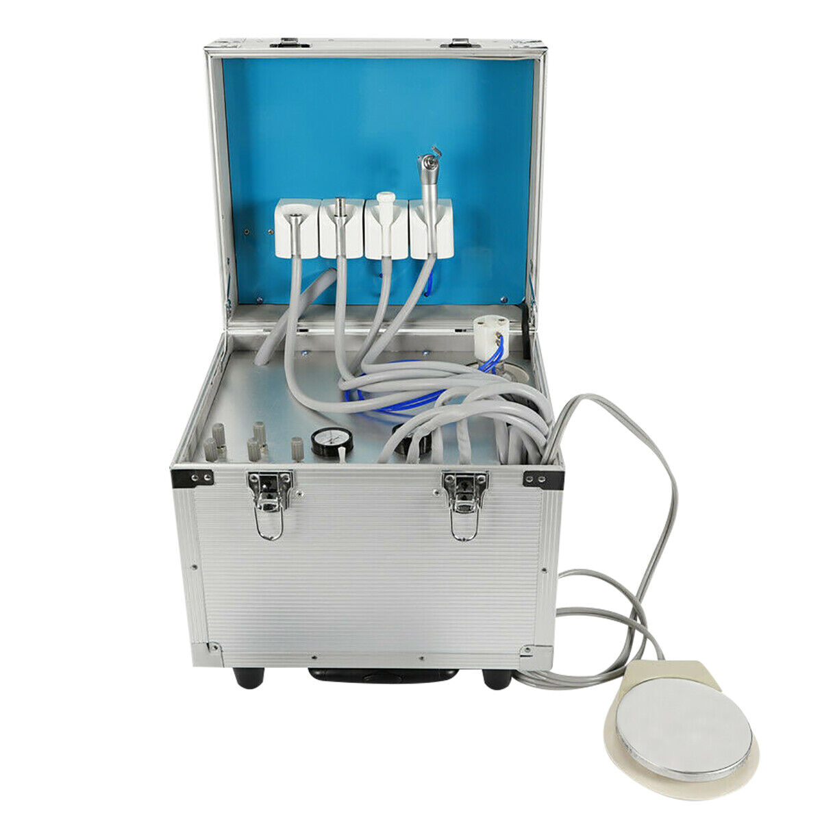 4 Holes Dental Mobile Delivery Unit Portable Rolling Box Air Compressor Suction