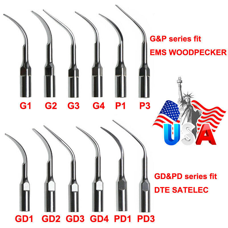 5pcs Dental Ultrasonic Scaler Scaling Perio Tips Fit Woodpecker EMS/DTE SATELEC
