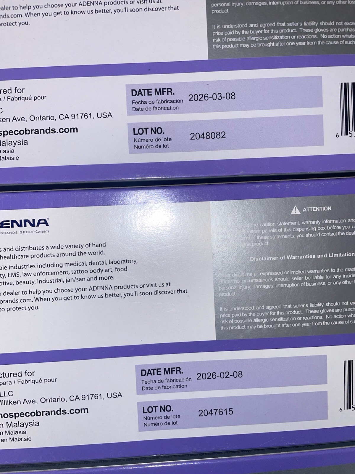 Adenna PRECISION Violet Nitrile Disposable Exam Medical Gloves 4 Mil 600 CT