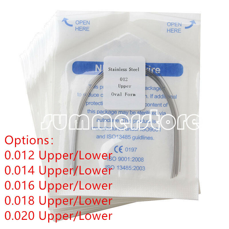 10 Pcs/Pack Dental Orthodontic Arch Wire Stainless Steel Round Ovoid 10 Size