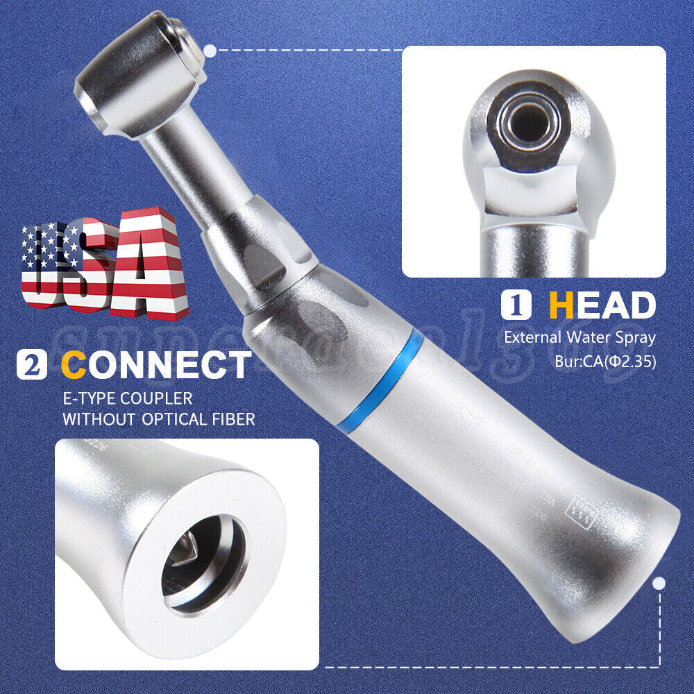 5X Dental Push Button Low Speed Contra Angle Handpiece Fit NSK E-type Motor YAD