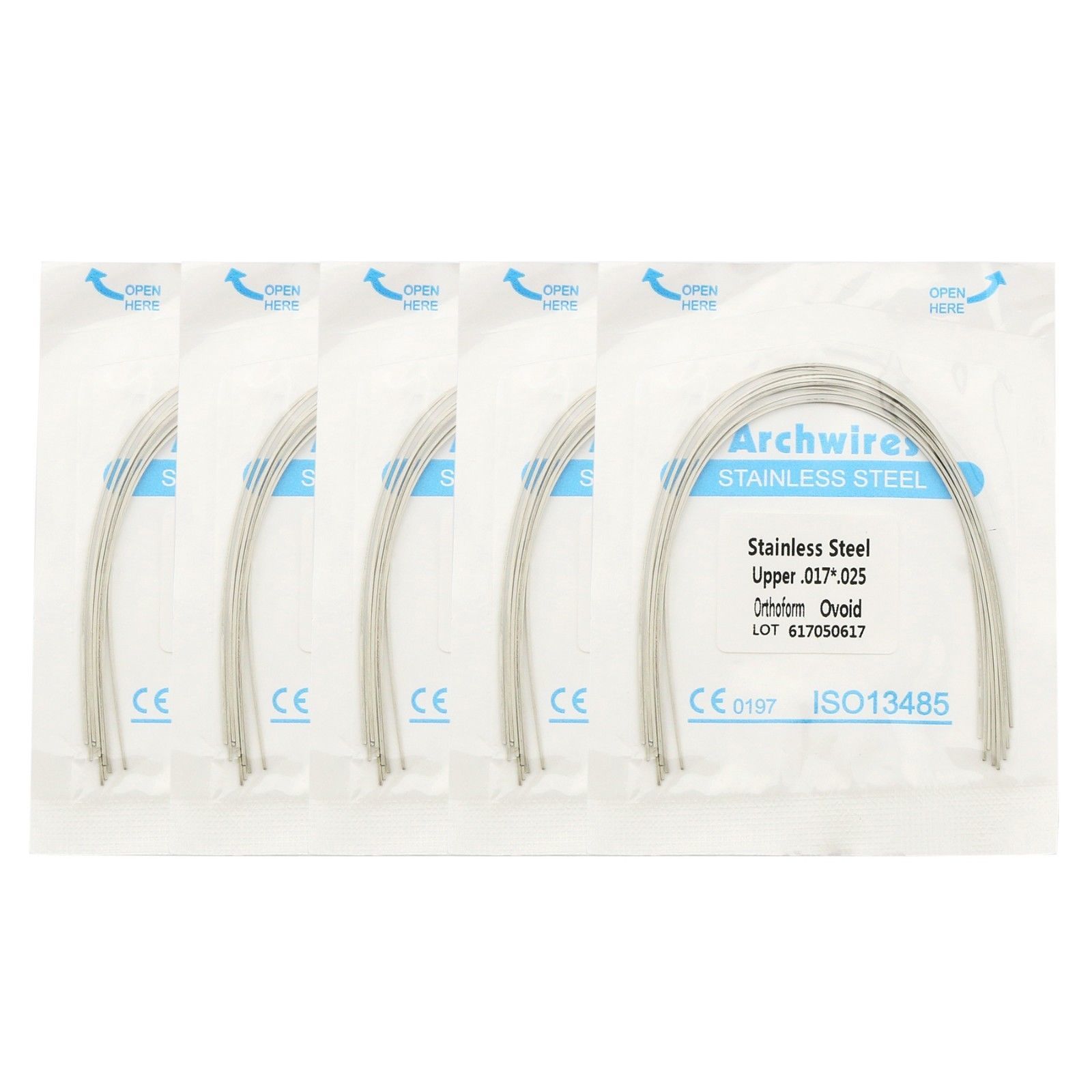 100 Dental Orthodontic Rectangular Stainless Steel Arch Wire Ovoid/Nature/Square