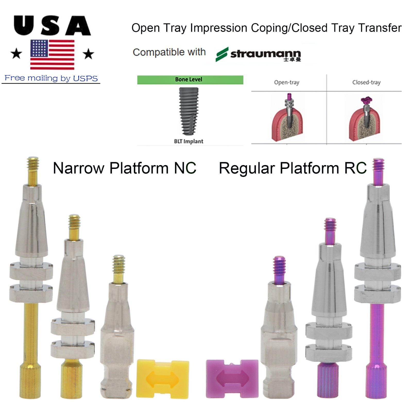 Implant Transfer Impression Tray Scan Body Analog for Straumann NC/RC B0ne Level